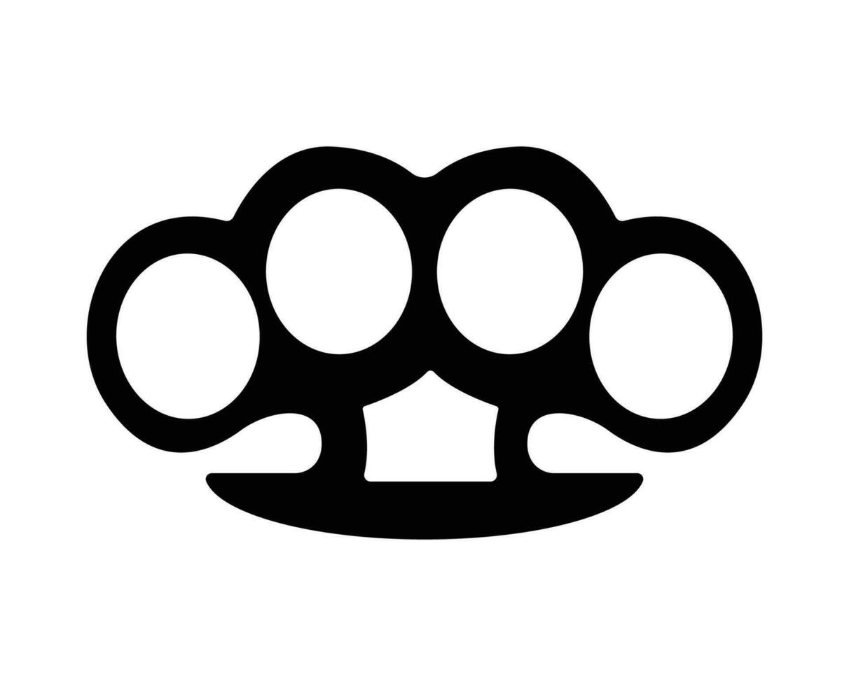 knuckle duster silhouette, brass knuckles weapon vector