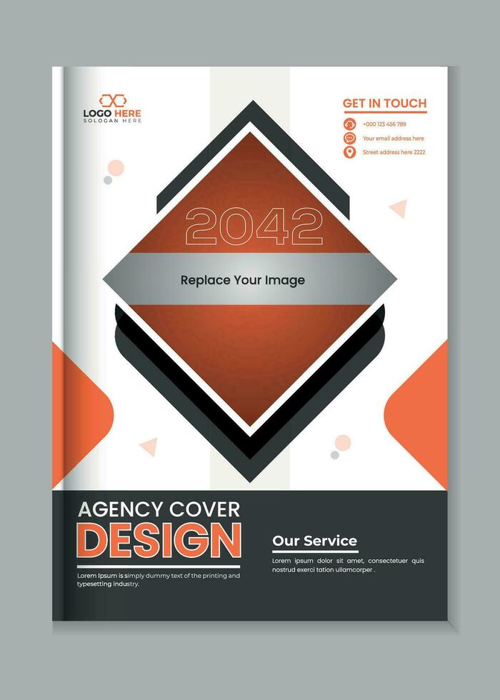 Corporate brochure cover or business annual report book cover design template vector