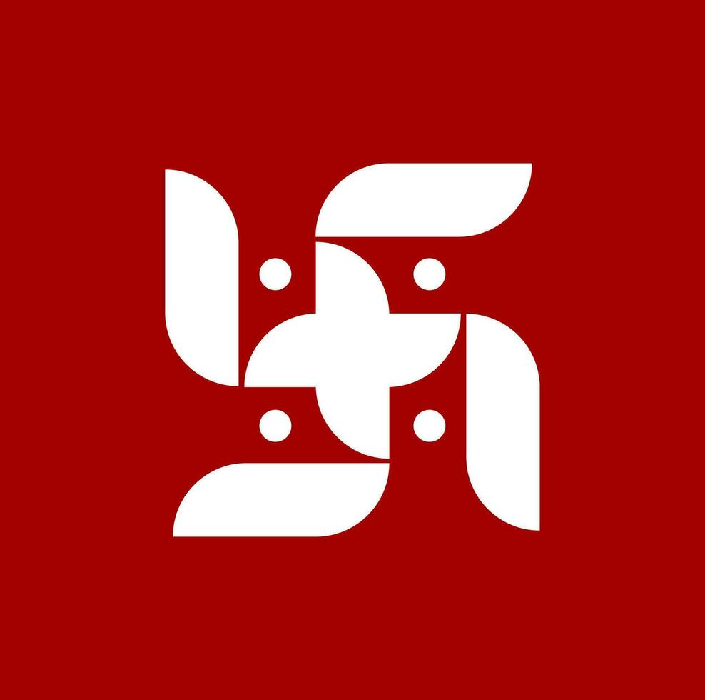 Hindu holy sign Swastik with white color. vector