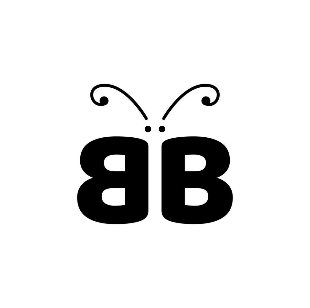 B Butterfly brand name vector icon.