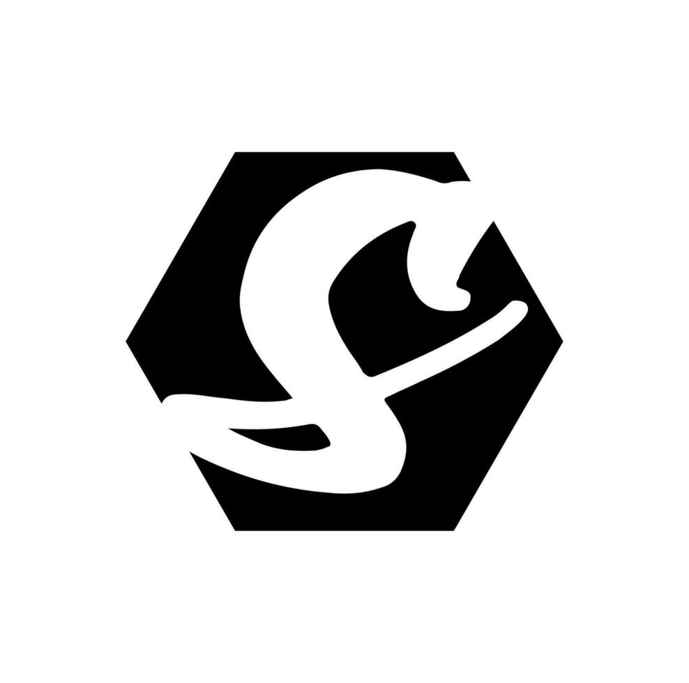 Calligraphy S monogram. Company name S icon. vector