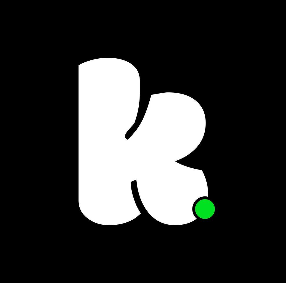 A bold and fat K letter vector monogram.