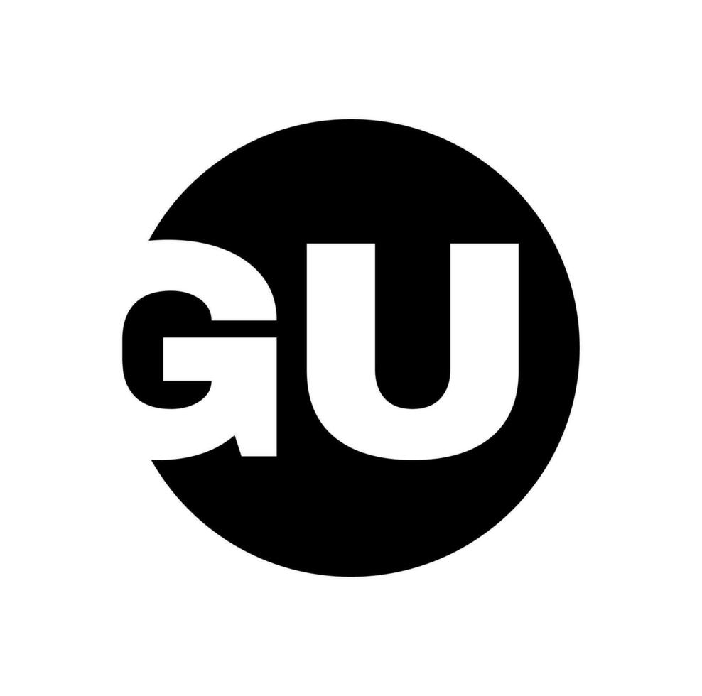 GU brand name typography monogram initial letter. vector