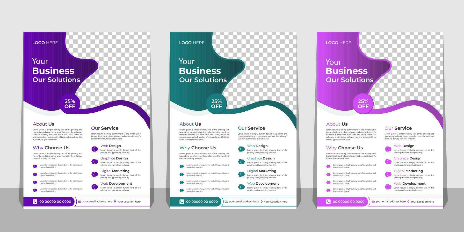 Business Flyer Template with Mockup Free Vector