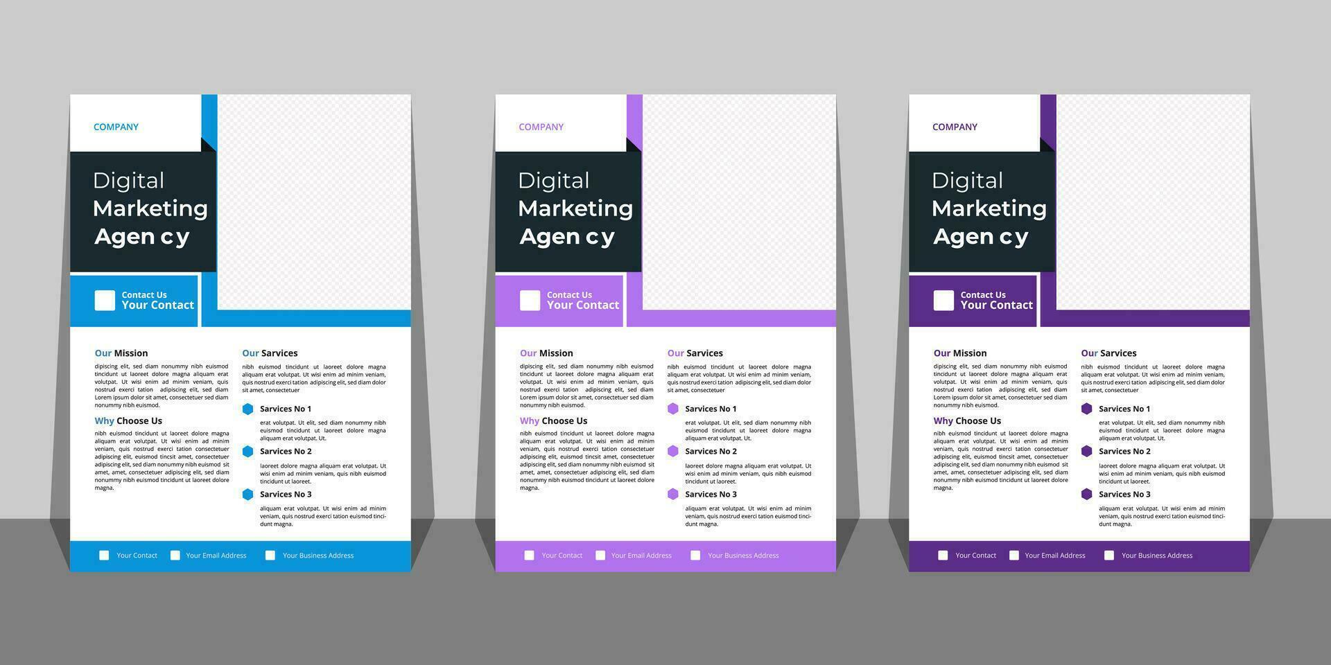 Business Flyer Template with Mockup Pro Vector