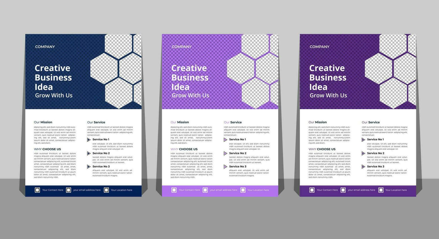 Business Flyer Template with Mockup Free Vector