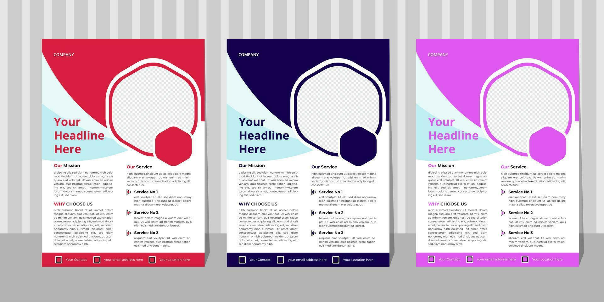 Business Flyer Template with Mockup Free Vector