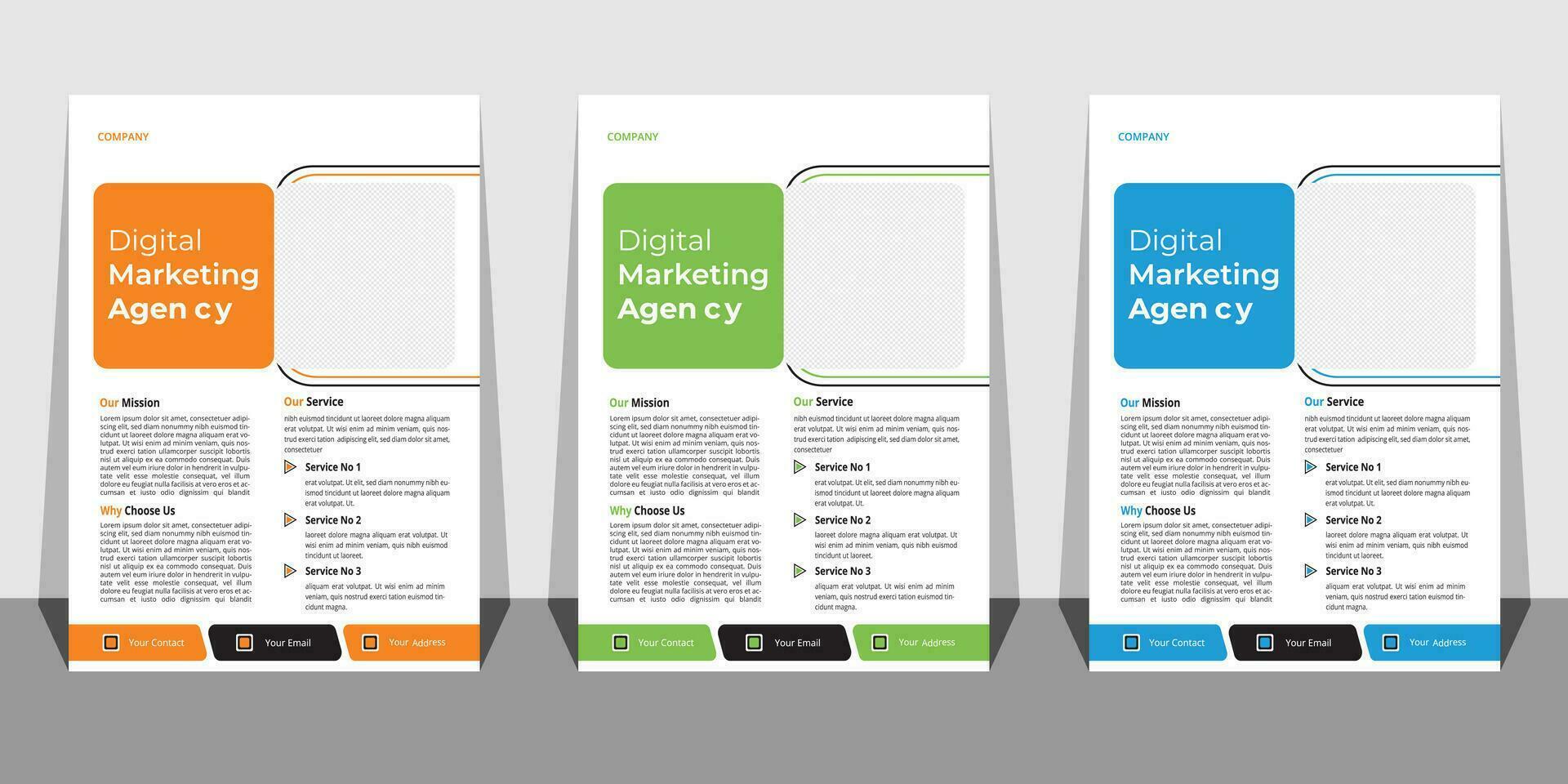 Business Flyer Template with Mockup Free Vector