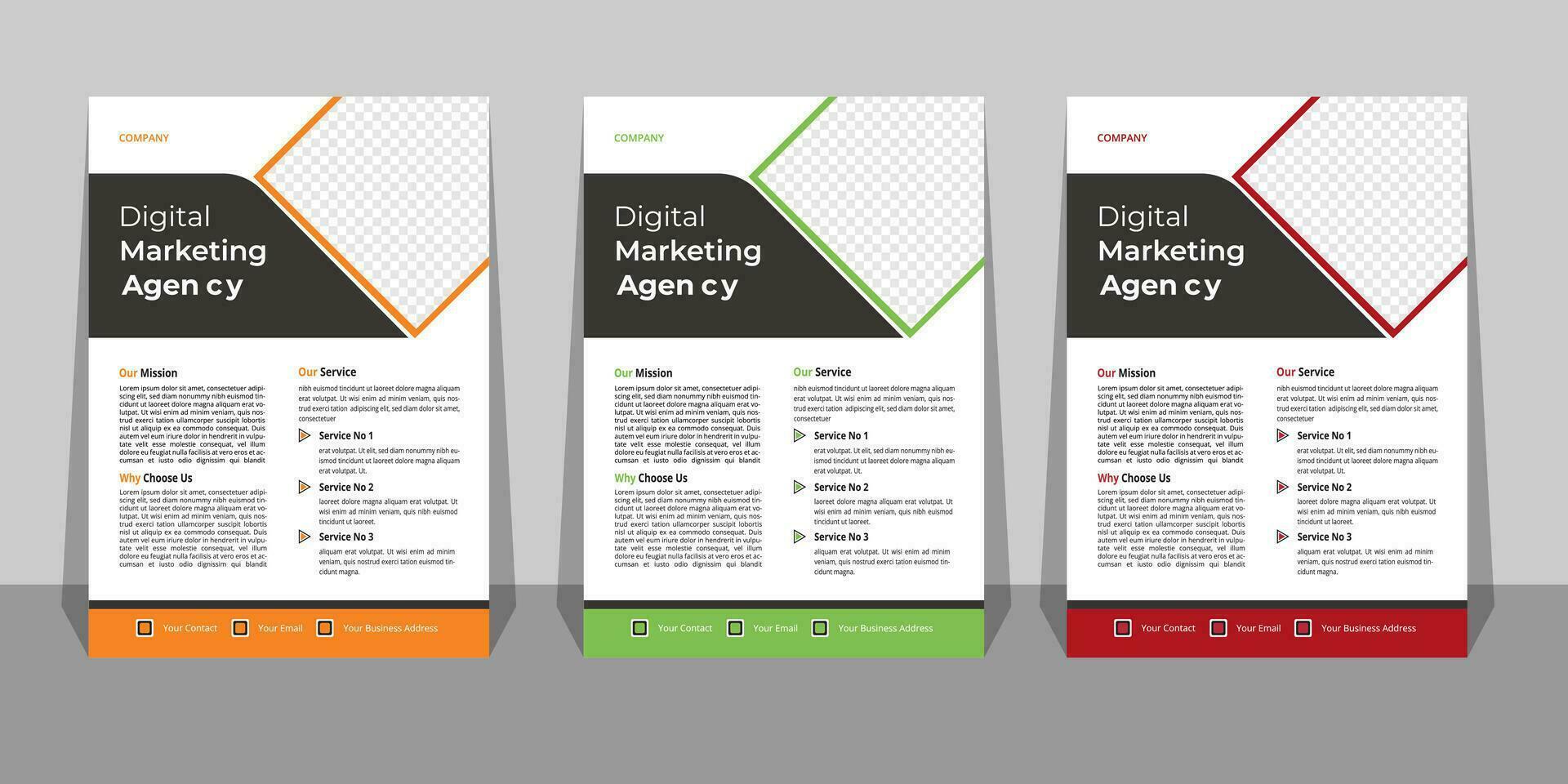 Business Flyer Template with Mockup Free Vector