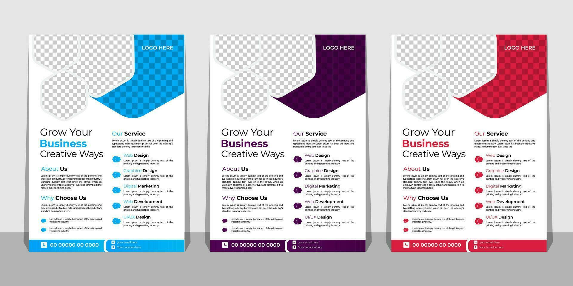 Business Flyer Template with Mockup Pro Vector