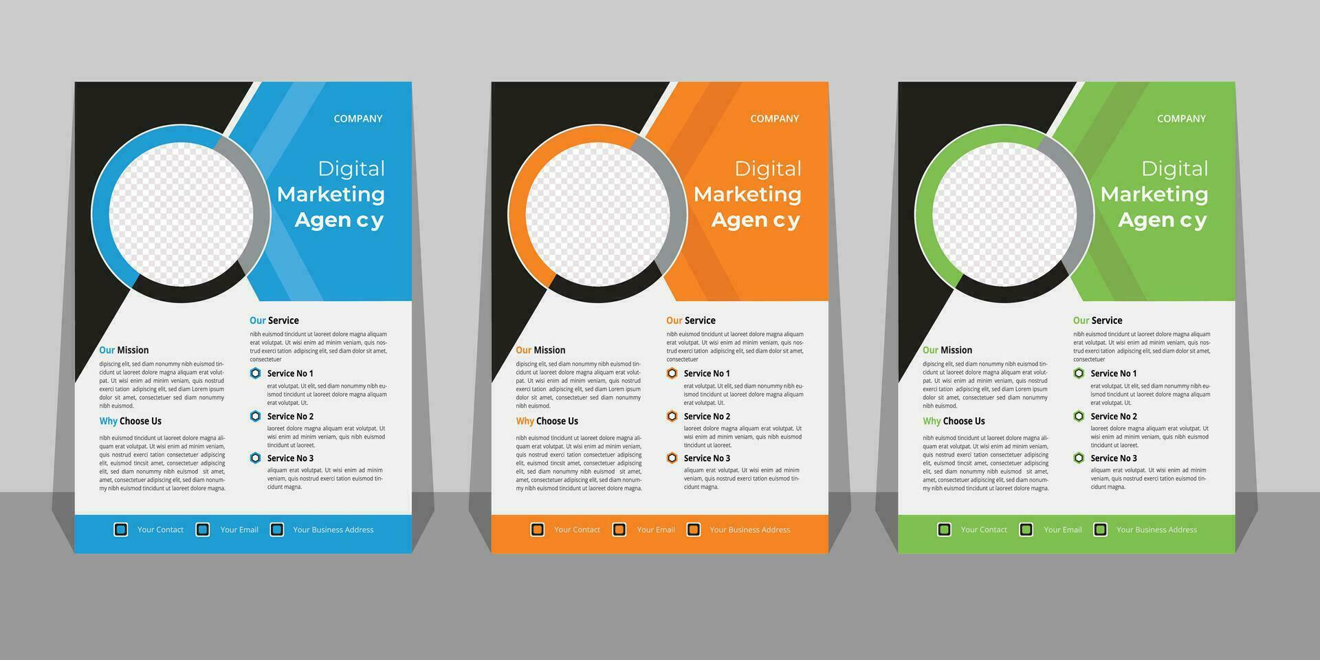 Business Flyer Template with Mockup Pro Vector