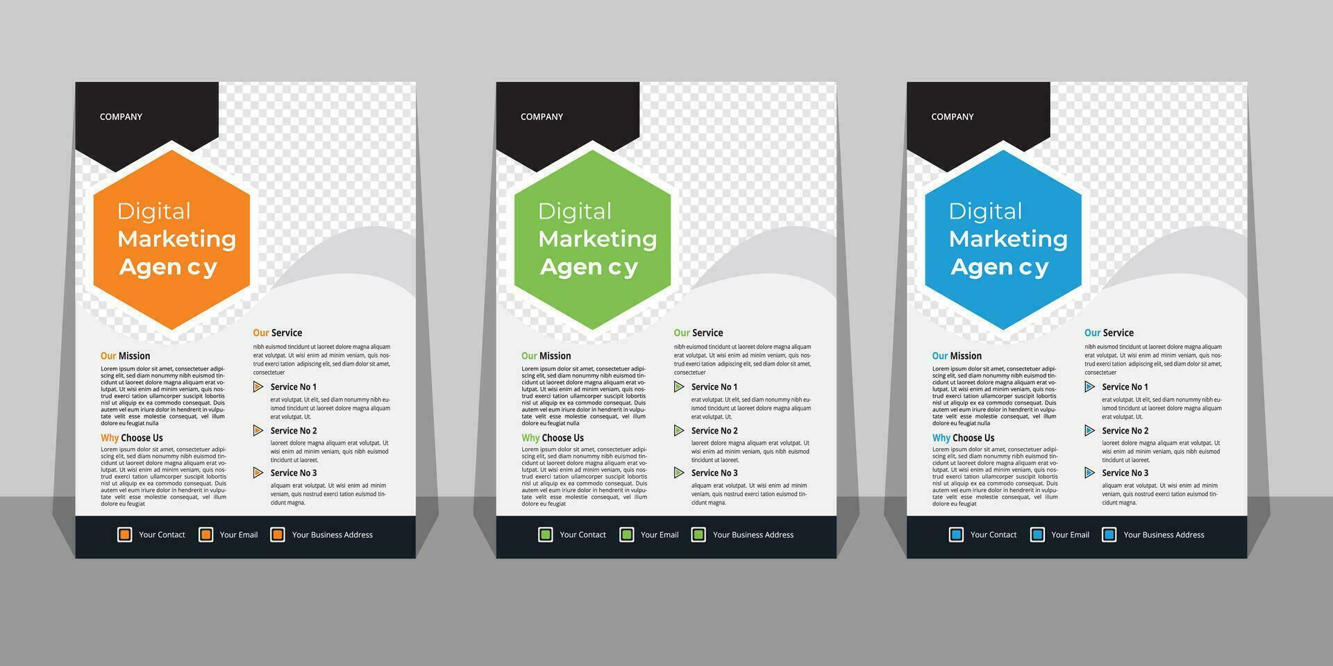 Business Flyer Template with Mockup Free Vector