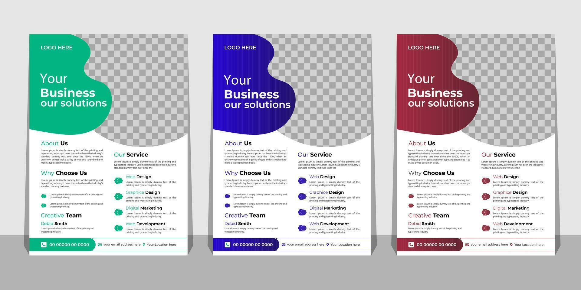 Business Flyer Template with Mockup Pro Vector