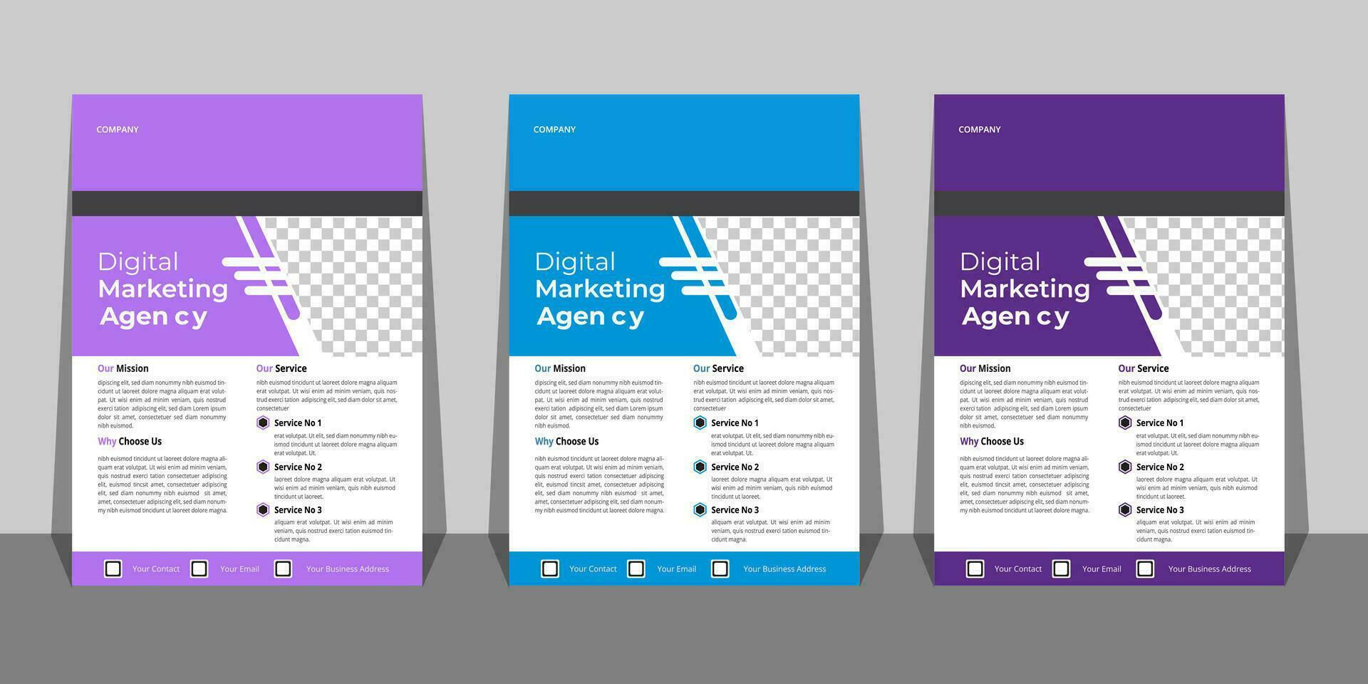 Business Flyer Template with Mockup Free Vector