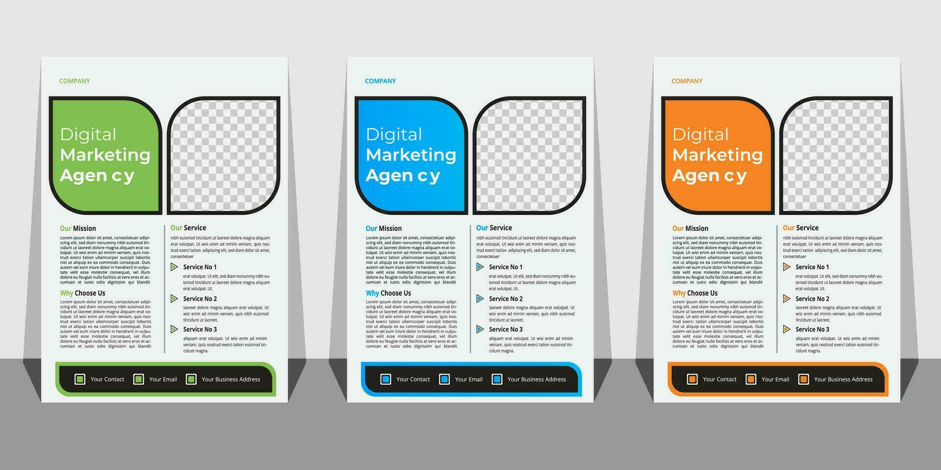 Business Flyer Template with Mockup Free Vector