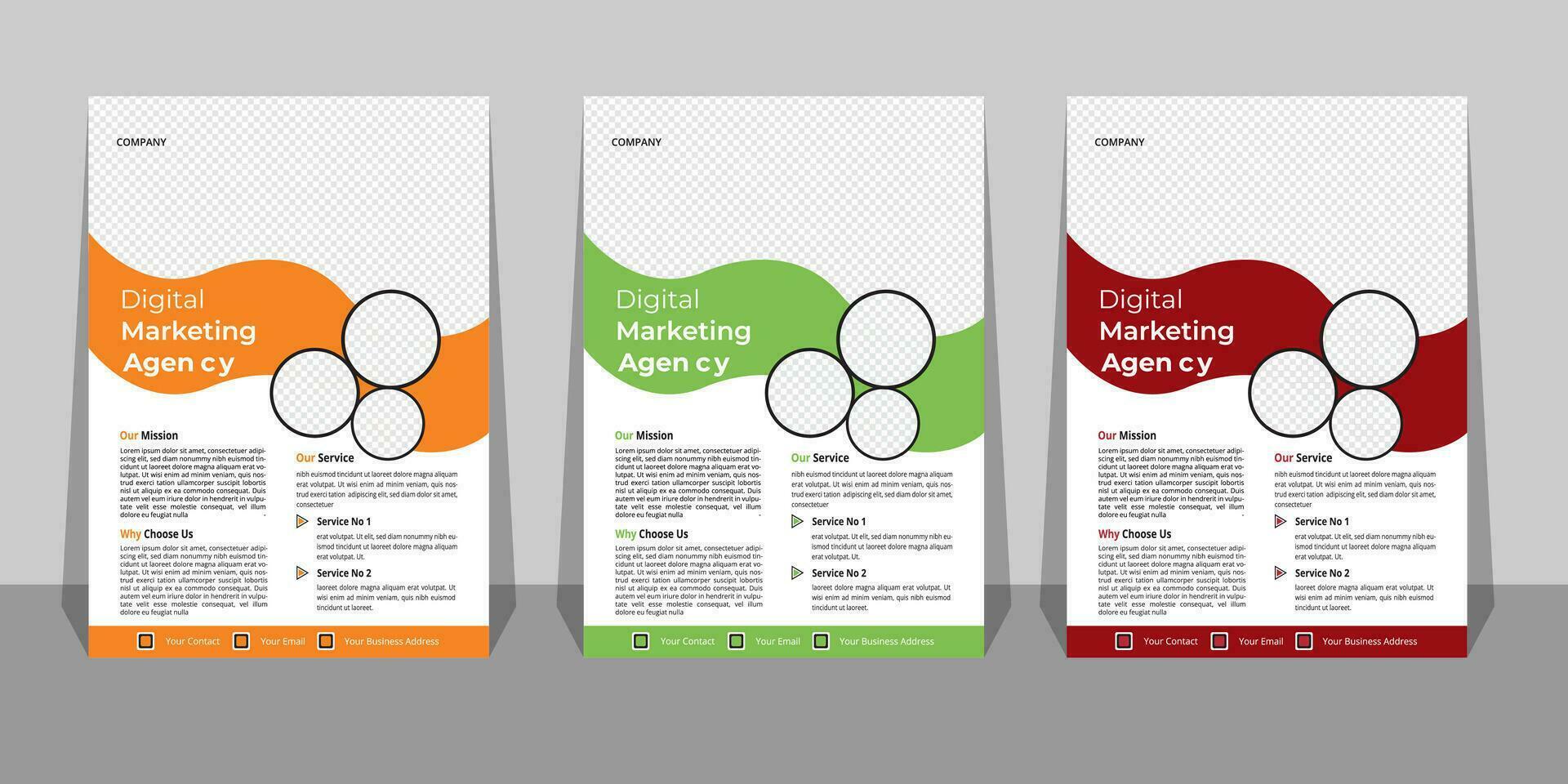 Business Flyer Template with Mockup Free Vector