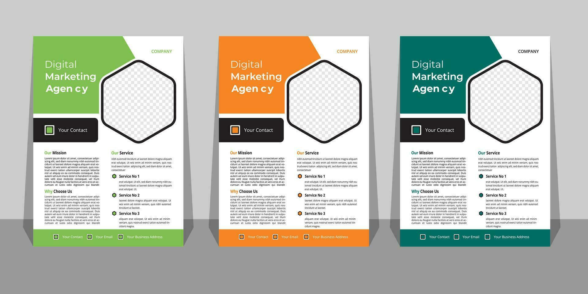 Business Flyer Template with Mockup Free Vector