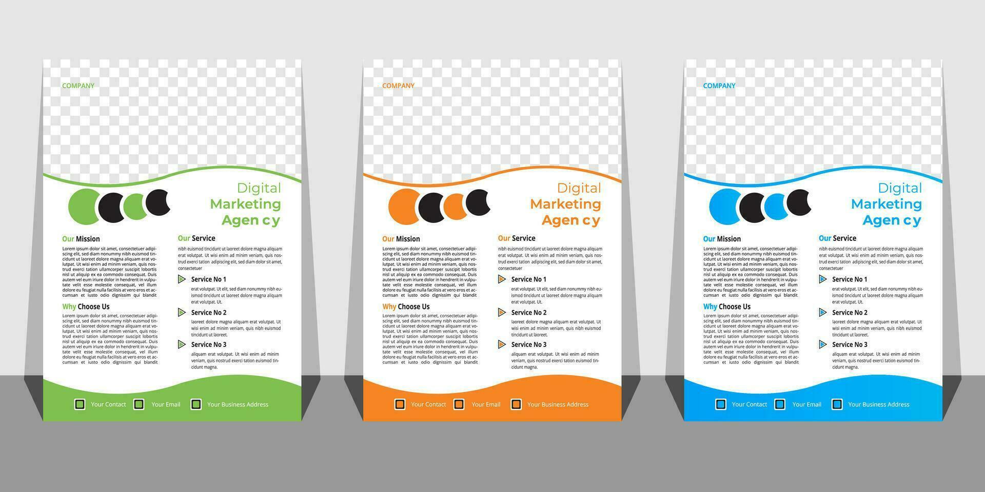 Business Flyer Template with Mockup Free Vector