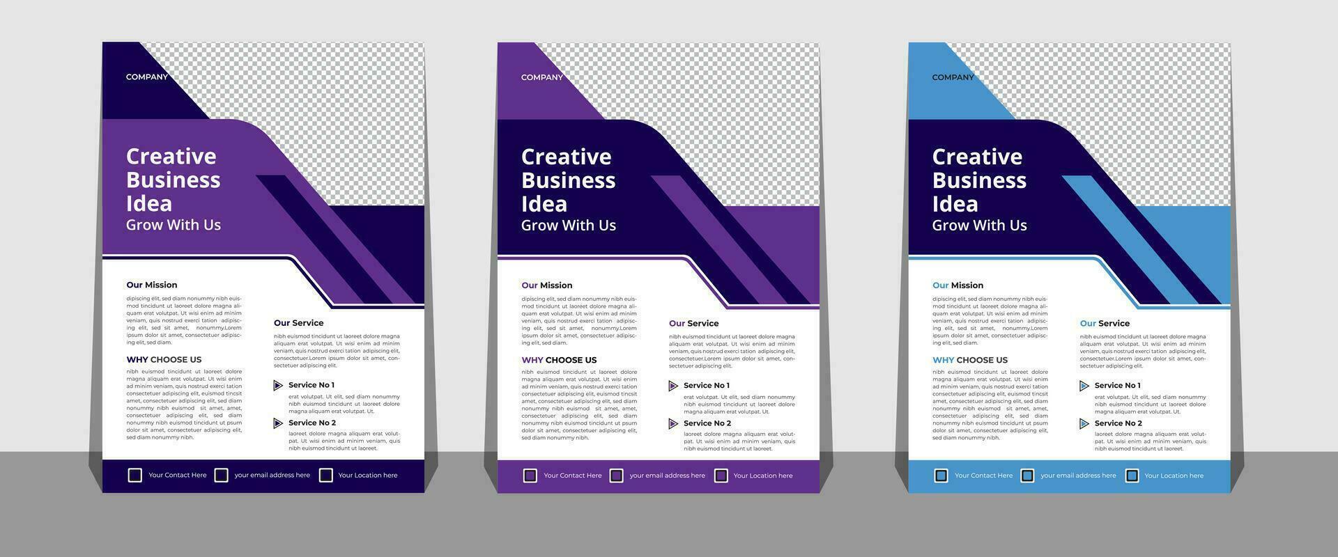 Business Flyer Template with Mockup Free Vector