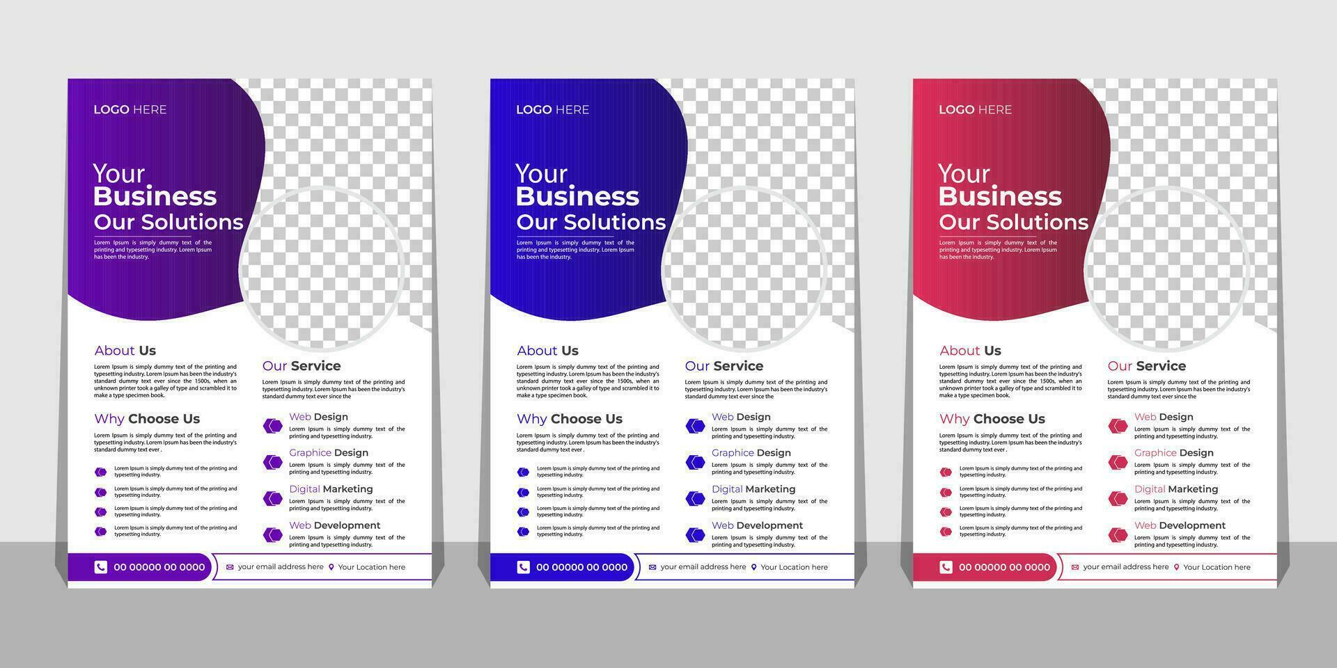 Business Flyer Template with Mockup Pro Vector