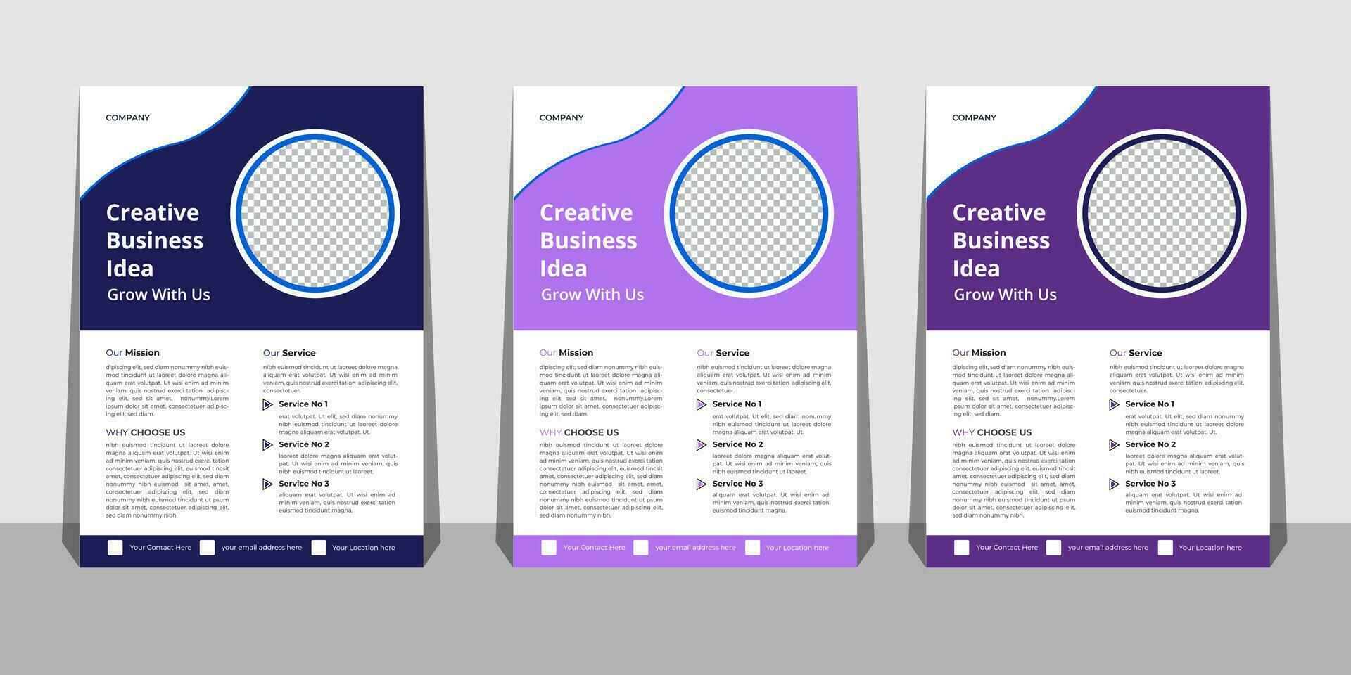Business Flyer Template with Mockup Free Vector
