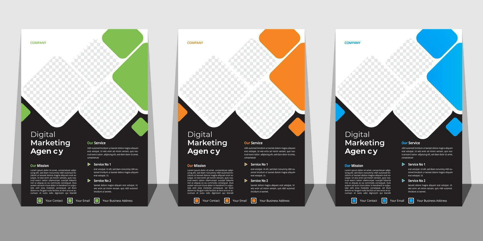 Business Flyer Template with Mockup Pro Vector