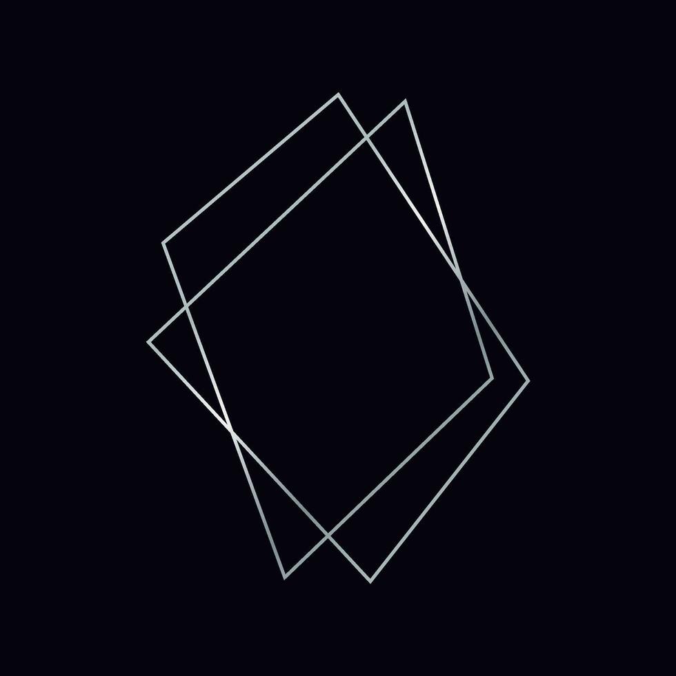 Silver geometric polygonal frame vector