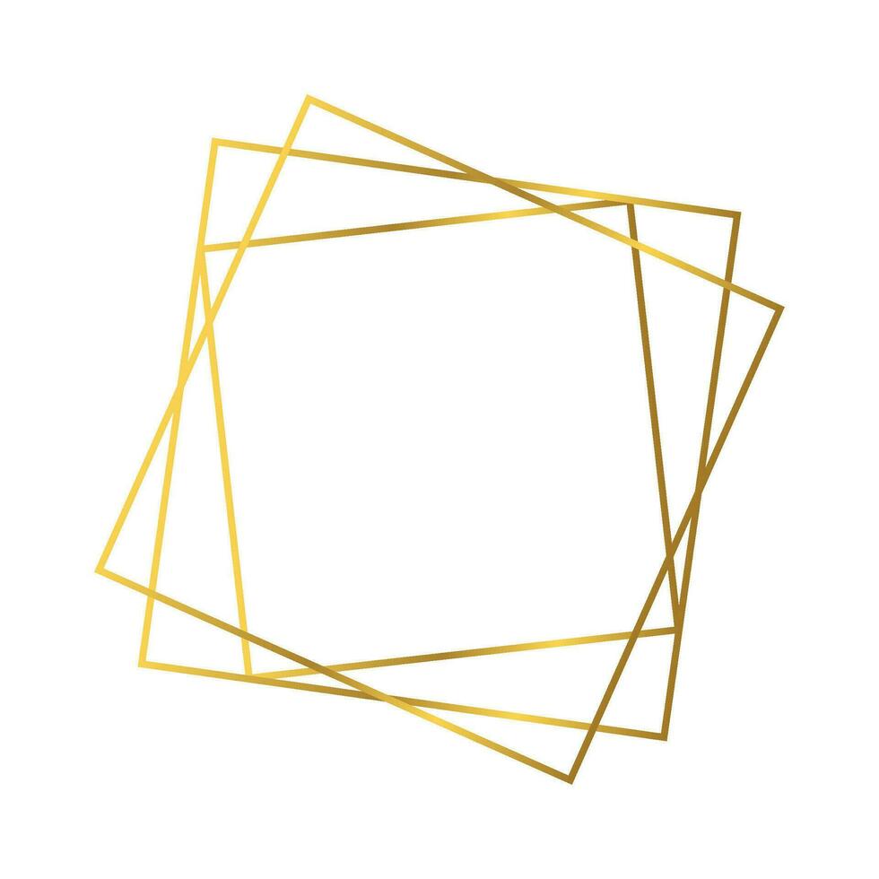 Gold geometric polygonal frame vector
