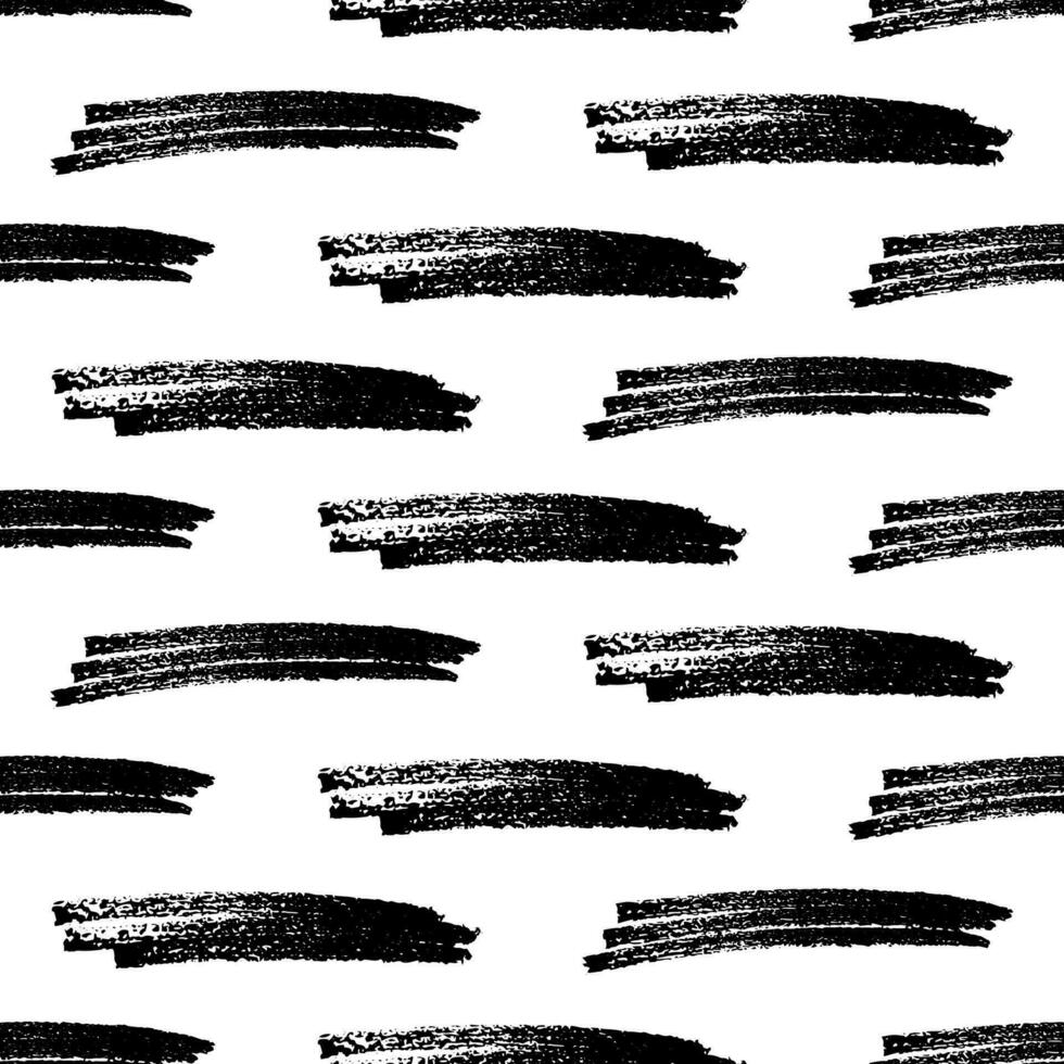 Seamless pattern with black pencil brushstrokes vector