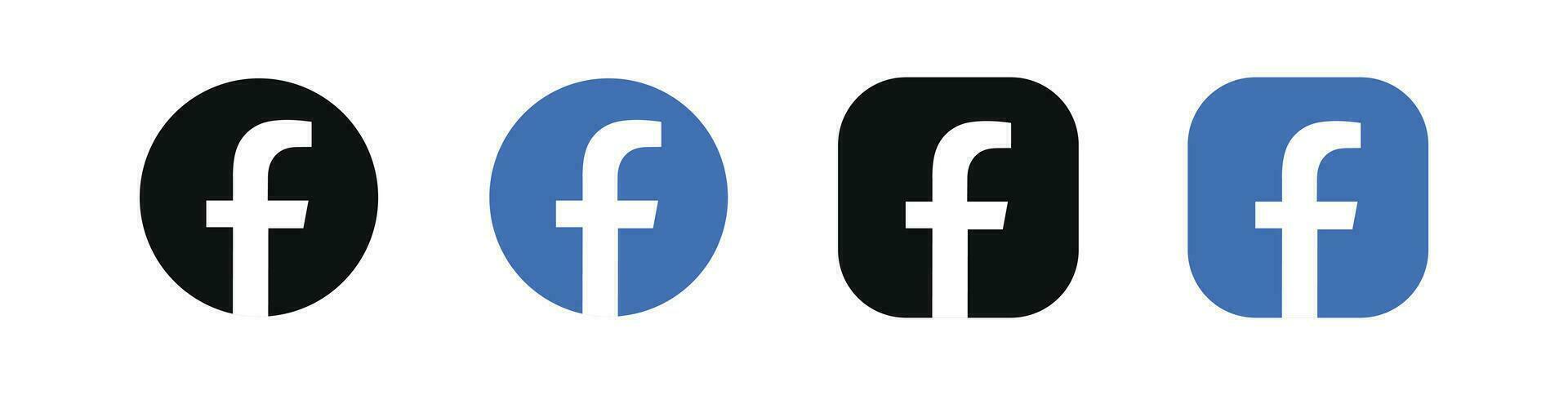 Facebook icons.  Facebook logo. Facebook flat icons isolated on white background. Facebook vector logo icon set.