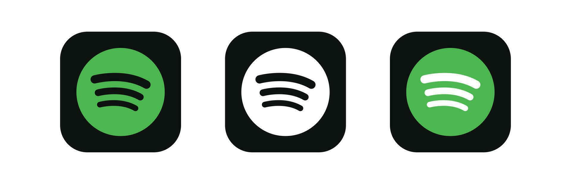 Spotify icon. Spotify Social media logo. Set of Spotify icon Collection. vector