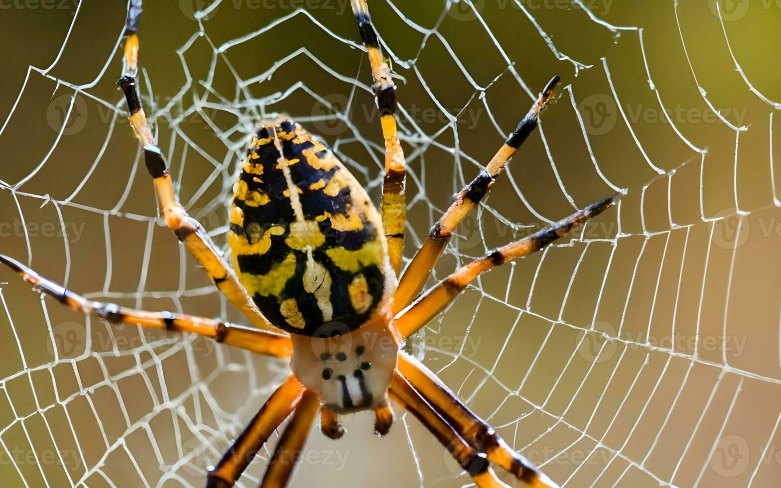 Masterpiece in Silk, An Exquisite Glimpse into the Intricate Artistry of a Spider Weaving Its Web. AI Generated photo