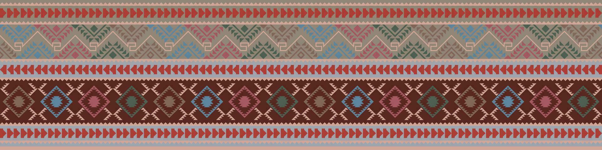 Colorful geometric ethnic pattern. Oriental, western, aztec, tribal traditional. seamless pattern. fabric, tile, background, carpet, wallpaper, clothing, sarong,wrapping, Batik, fabric,Vector pattern. vector