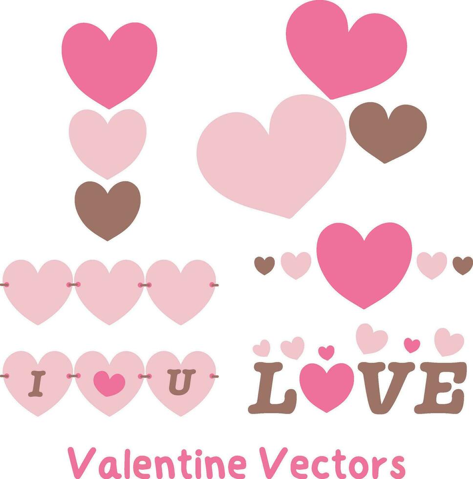 Valentine decoration stuff, for design romance invitation and greetings vector