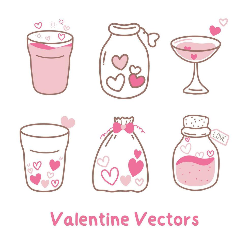 Valentine decoration stuff, for design romance invitation and greetings vector