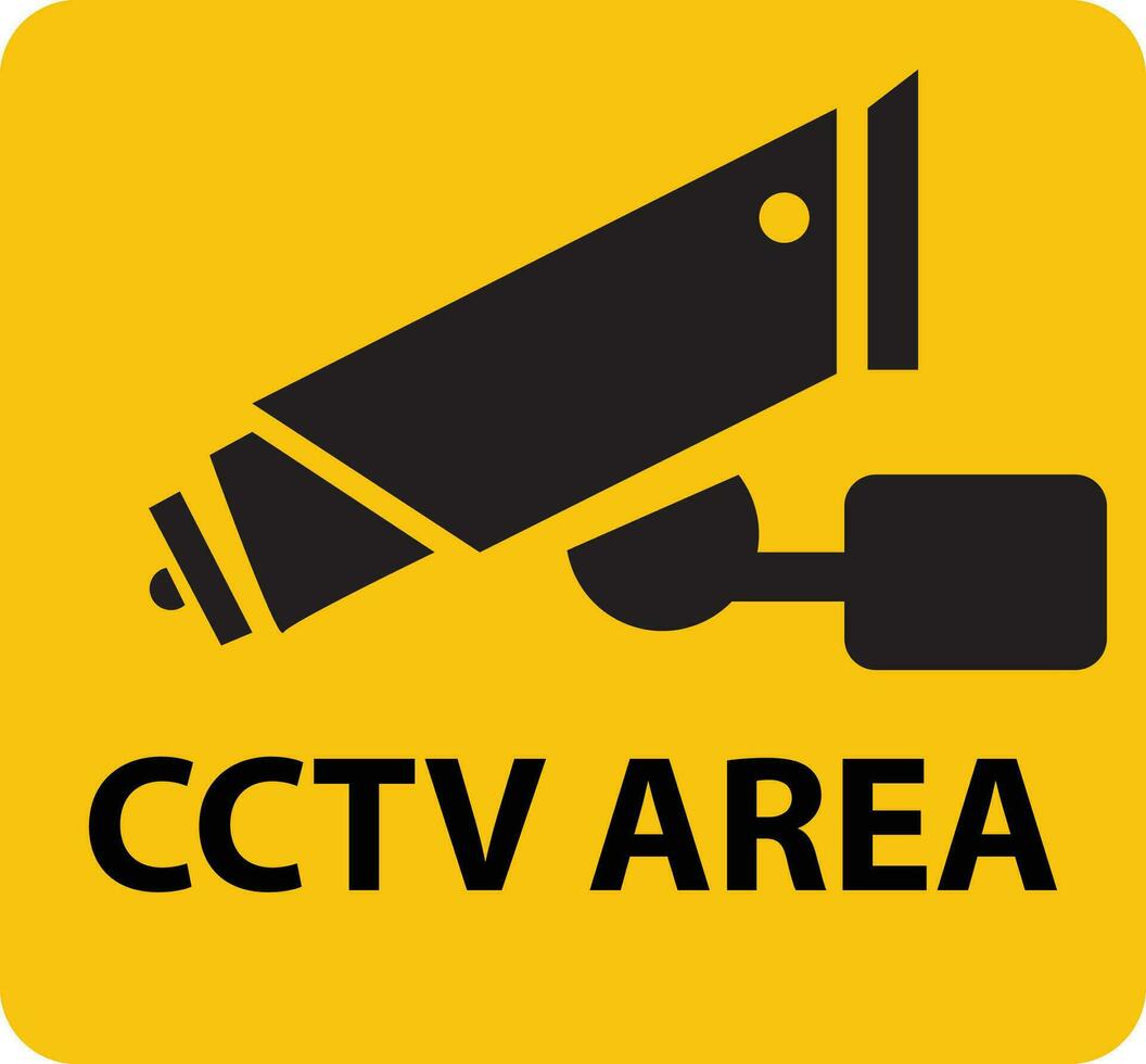 Vector flat illustration of CCTV area symbol isolated on background