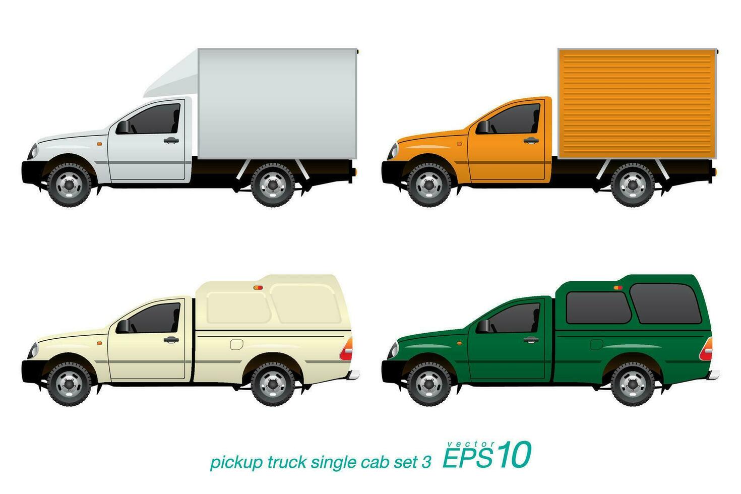 Set of Delivery Pickup Truck vector