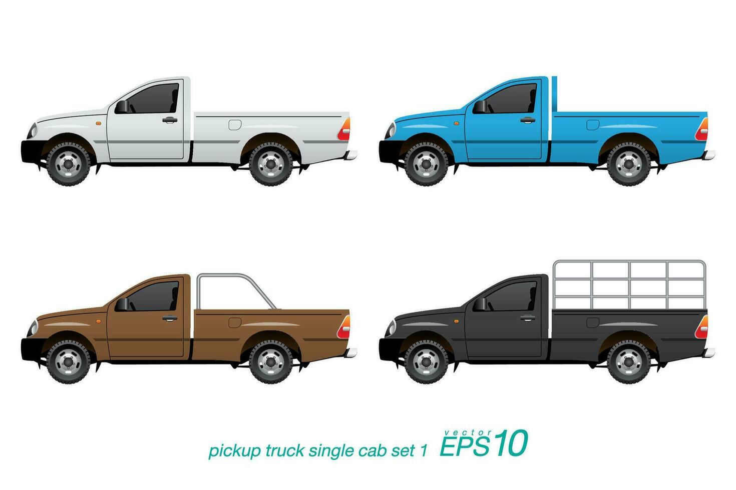 Set of Pickup Truck vector