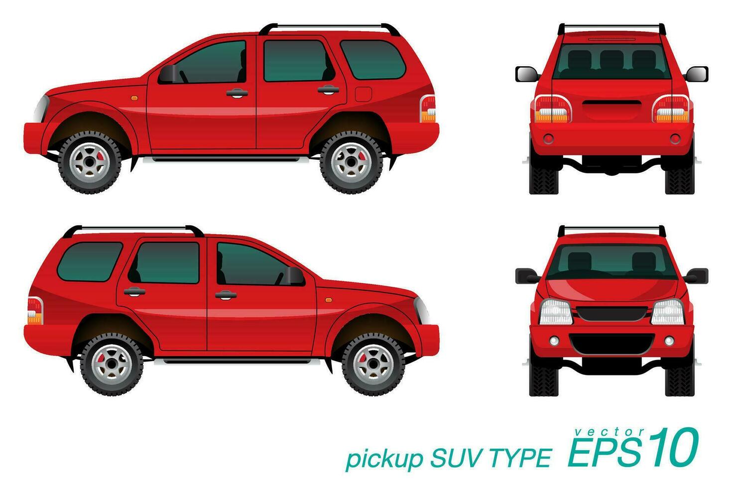 suv recoger camión modelo vector