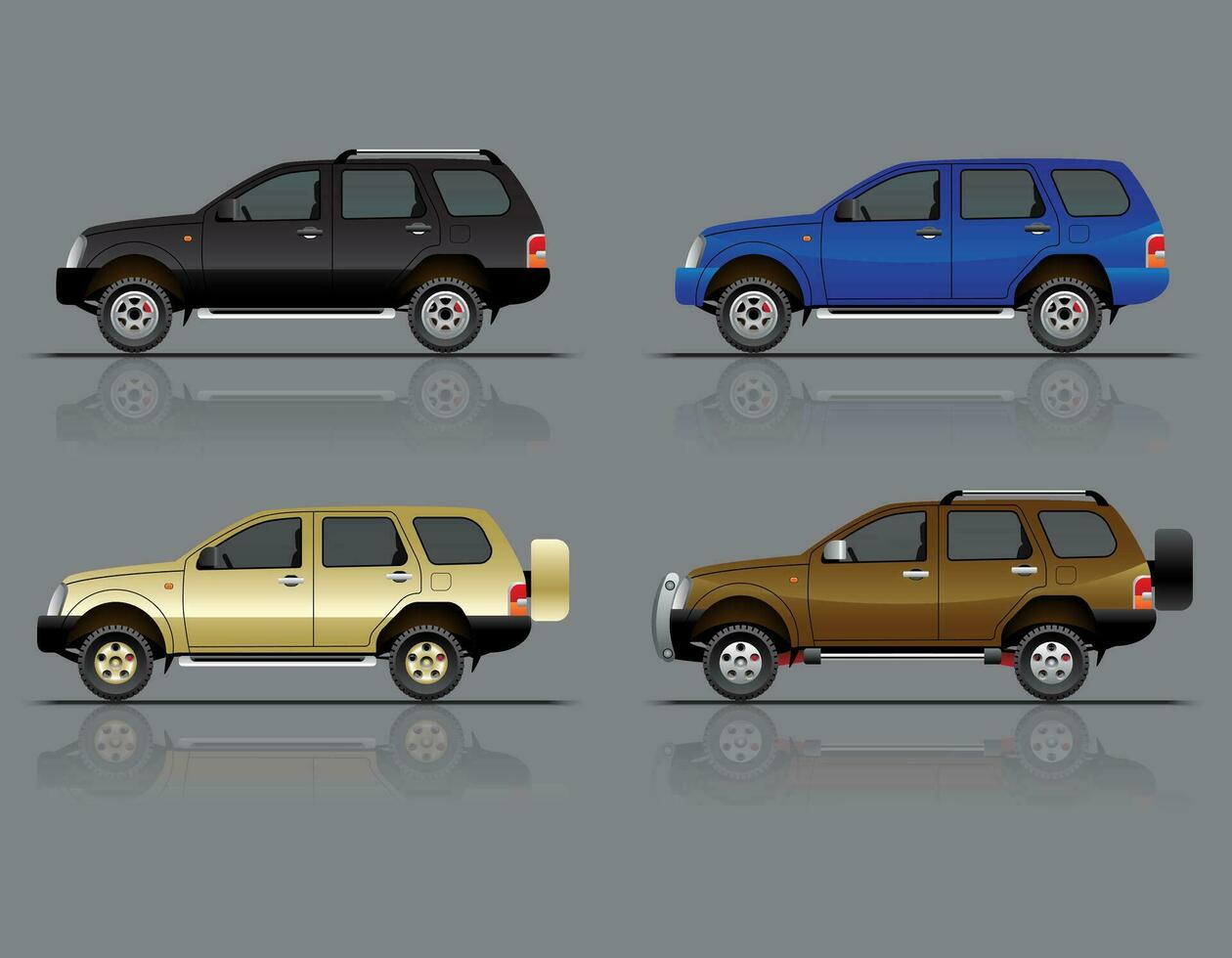 conjunto de suv recoger camión vector