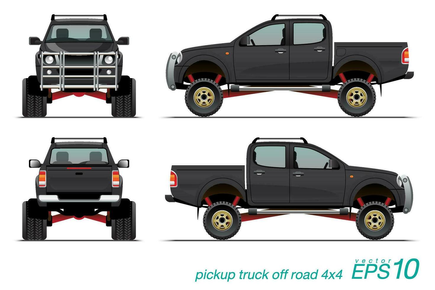 apagado la carretera 4x4 recoger camión modelo vector