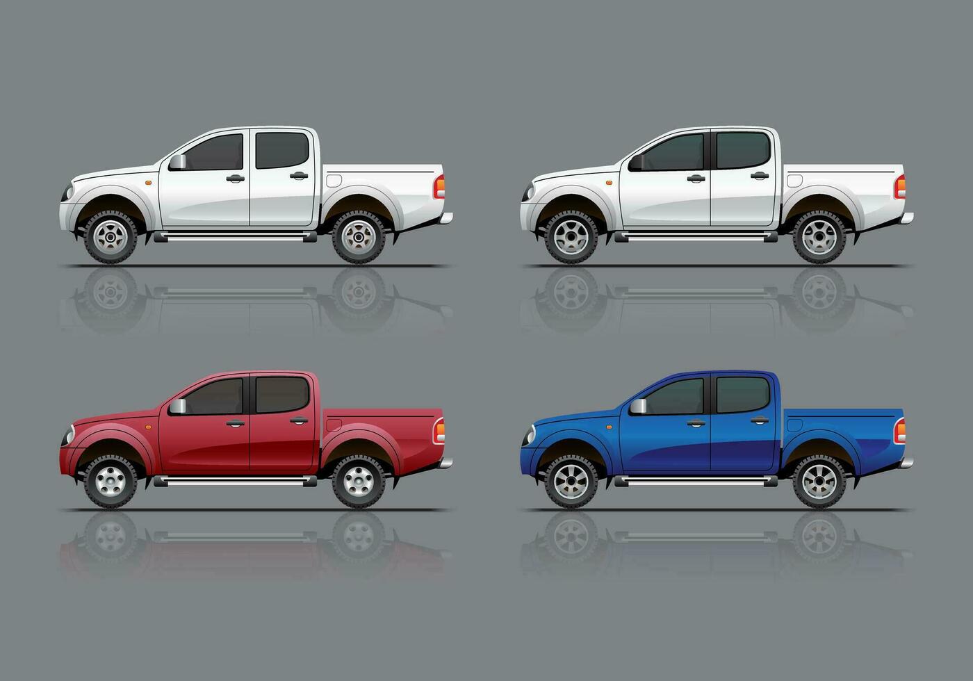 Set of Pickup Truck vector