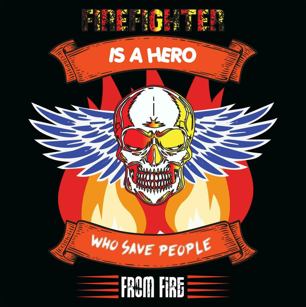 FIREFIGHTER T SHIRT DESIGN vector