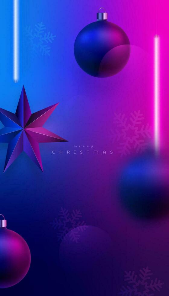 Christmas pink and blue neon lighting background. vector