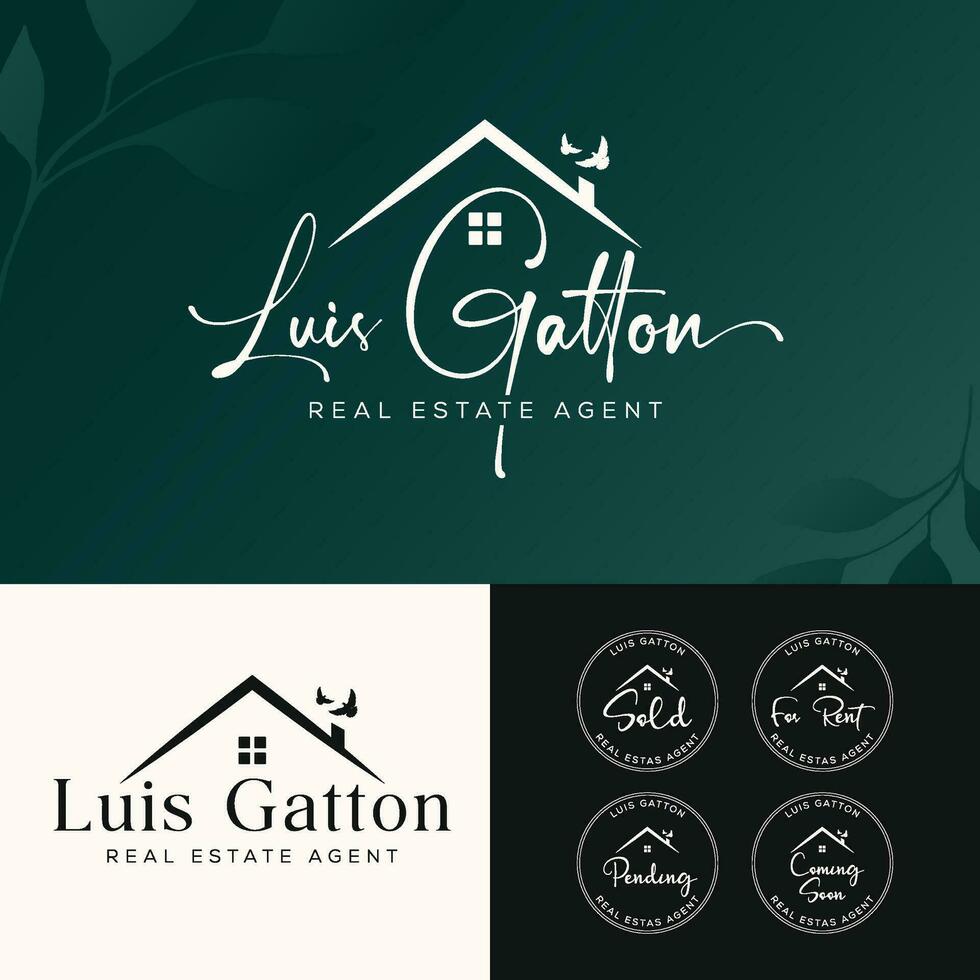 lujo cursivo escritura firma y fotografía logo vector