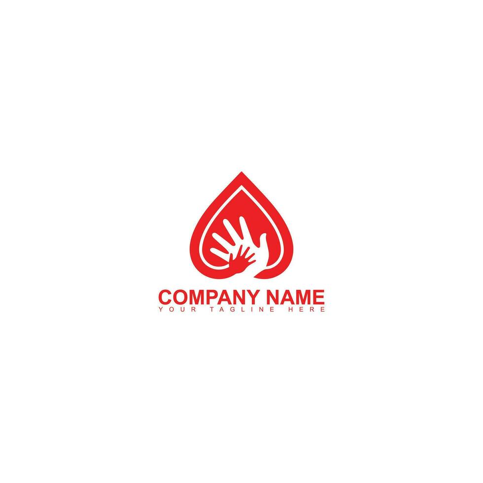 hand palm care love symbol and health care logo vector