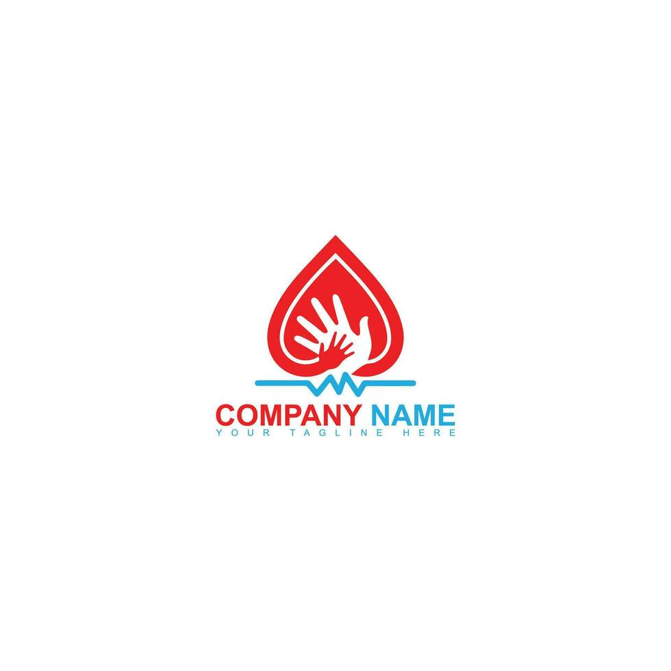 hand palm care love symbol vector and health care logo