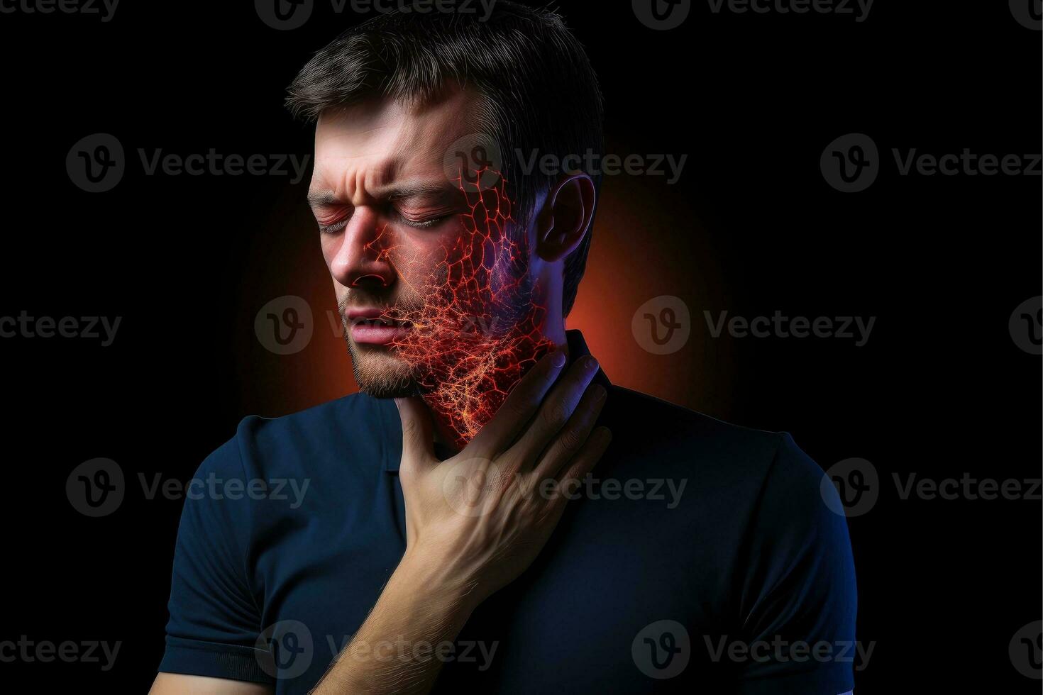 Symptoms of health issues and disease, Pain, stress on human, medical treatment, diseases symptoms concept, Generative AI illustration photo