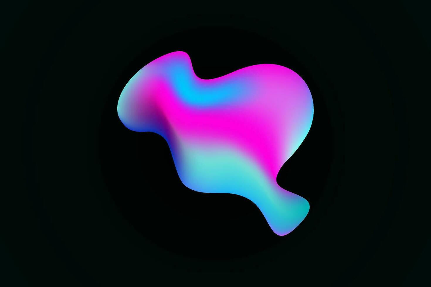 a pink and blue heart shaped object on a black background vector
