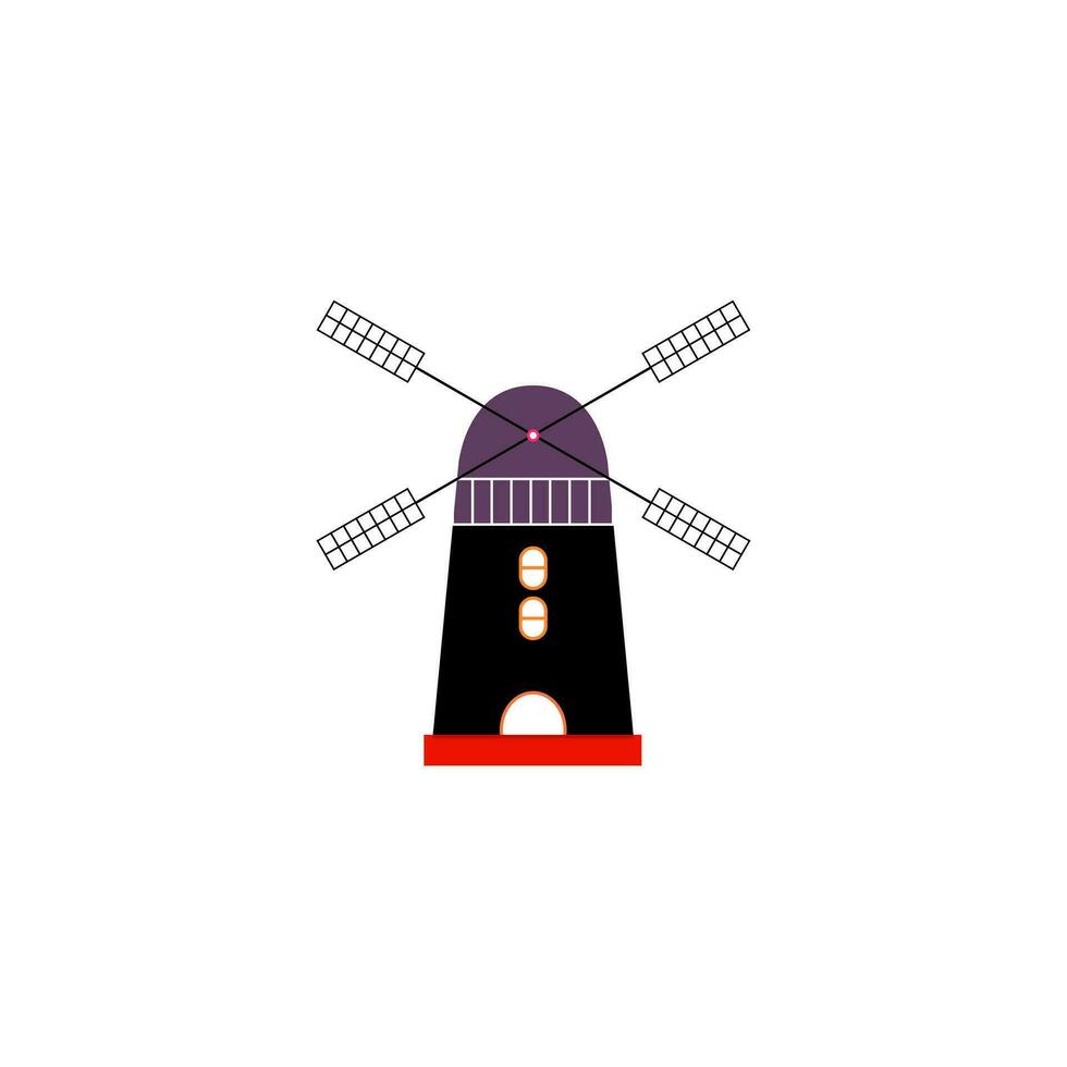 black and red windmill icon vector illustration design on white background